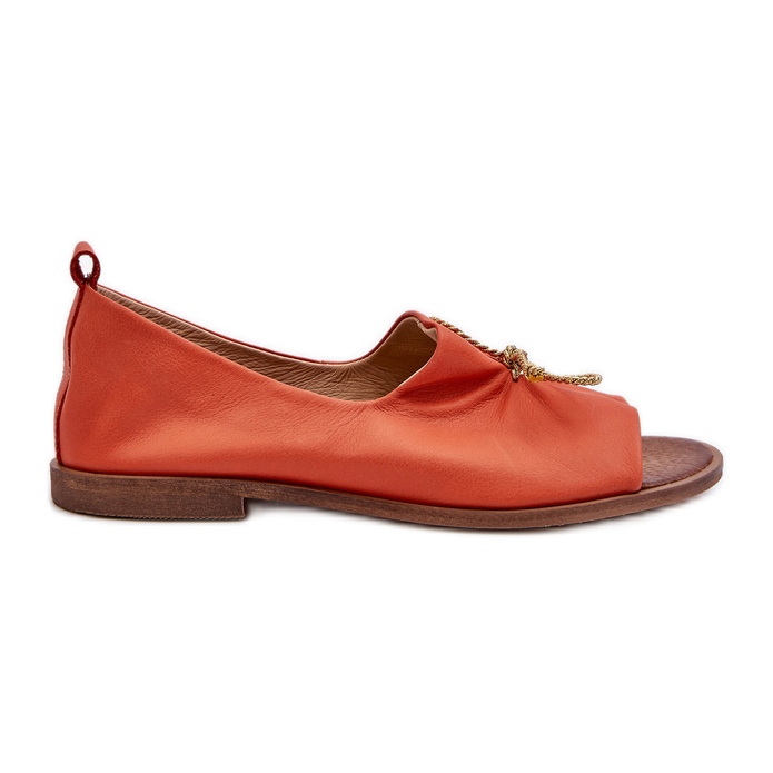 Ballerine in pelle da donna Zazoo 2660, arancione arancia