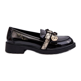 Mocassini brogue da donna in vernice S.Barski HY330A Nero