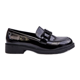 Mocassini da Donna Laccati Con Decorazione S.Barski HY371A nero