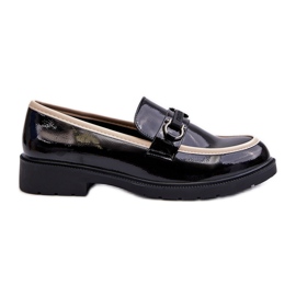 Scarpe in pelle verniciata da donna Mocassini S.Barski HY336A Nero