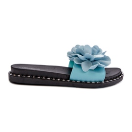 Infradito da donna decorate con fiori, cella blu