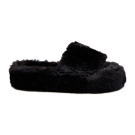 Pantofole in pelliccia da donna nere Stepia nero