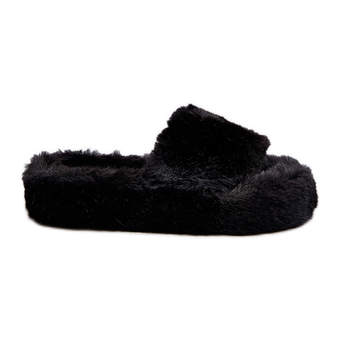 Pantofole in pelliccia da donna nere Stepia nero