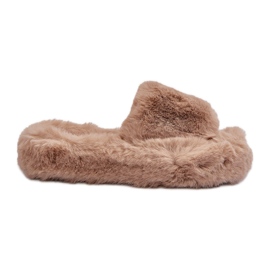 Pantofole in pelliccia beige da donna Stepia