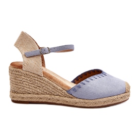 Joia Sandali con zeppa espadrillas in pelle scamosciata blu Raylin con intrecciatura