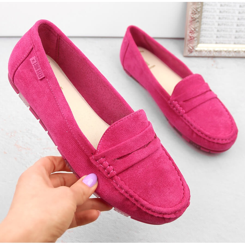 Comodi mocassini da donna in camoscio fucsia Big Star NN274934 rosa