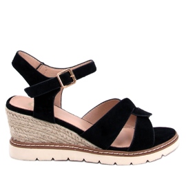 Sermon Espadrillas nere con zeppa nero