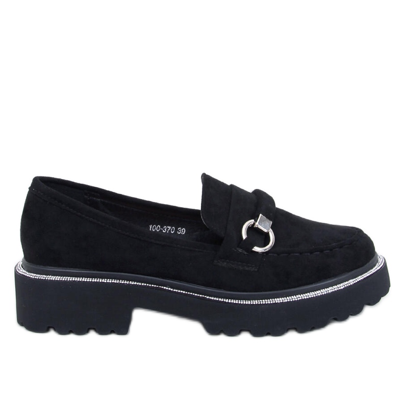 Mocassini Shady in camoscio nero con suola alta
