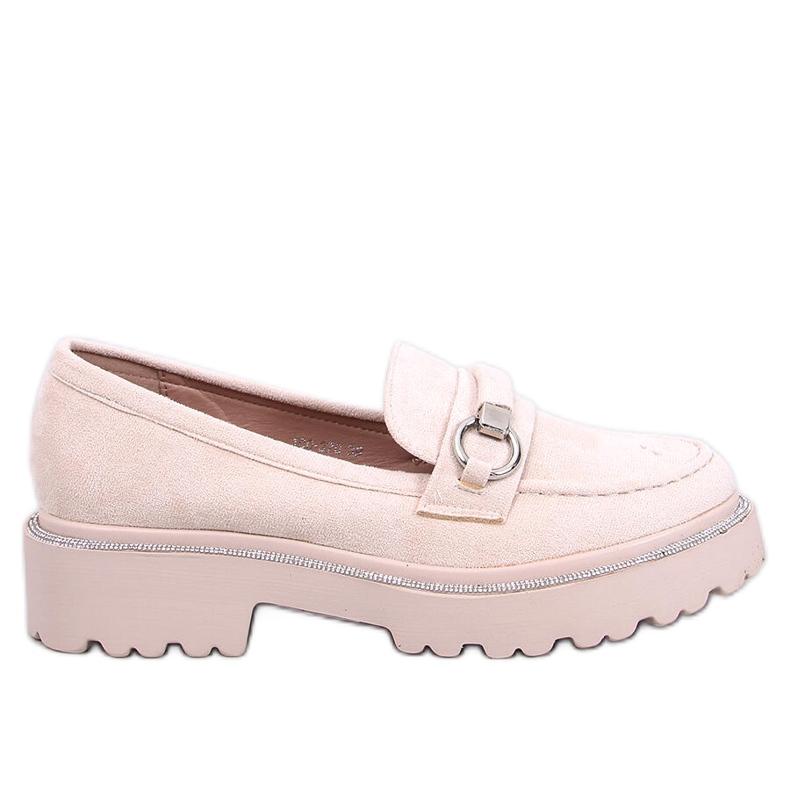 Mocassini Shady in camoscio Beige con suola alta