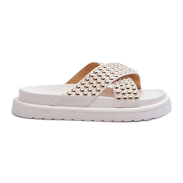 Infradito da donna con plateau decorato bianco Niraela bianca