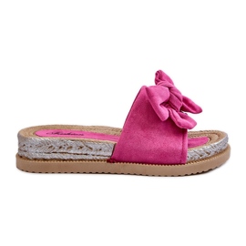 Infradito da donna con plateau e fiocco Aflia fucsia rosa