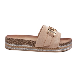 Infradito Da Donna Con Plateau Con Decorazione, Vapireta Beige
