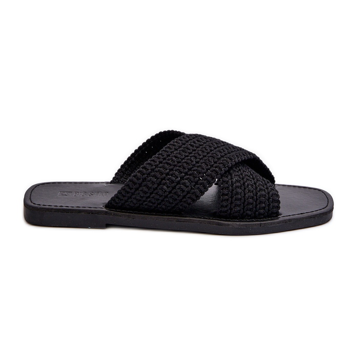 Pantofole piatte da donna Big Star NN274077 Nere nero