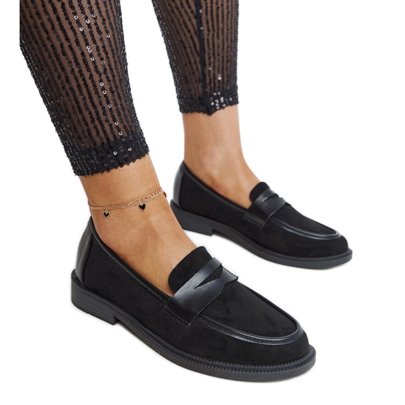 Mocassini Floretta in camoscio nero