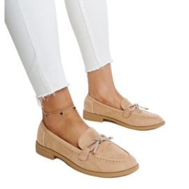 Mocassini beige con fiocco decorativo di Endike