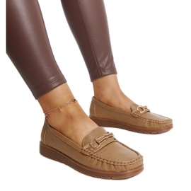 Mocassini beige scuro con fibbia di Anisah