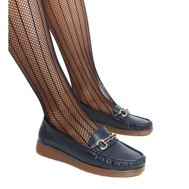 Mocassini blu navy con fibbia di Anisah