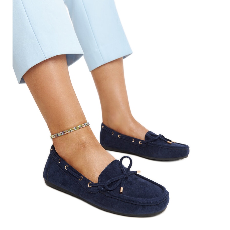 Mocassini in pelle scamosciata blu navy di Aneesa