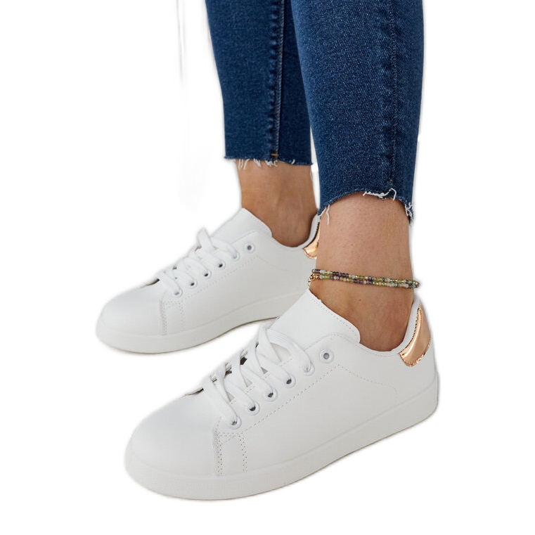 Sneaker Birikti bianche con plateau bianca