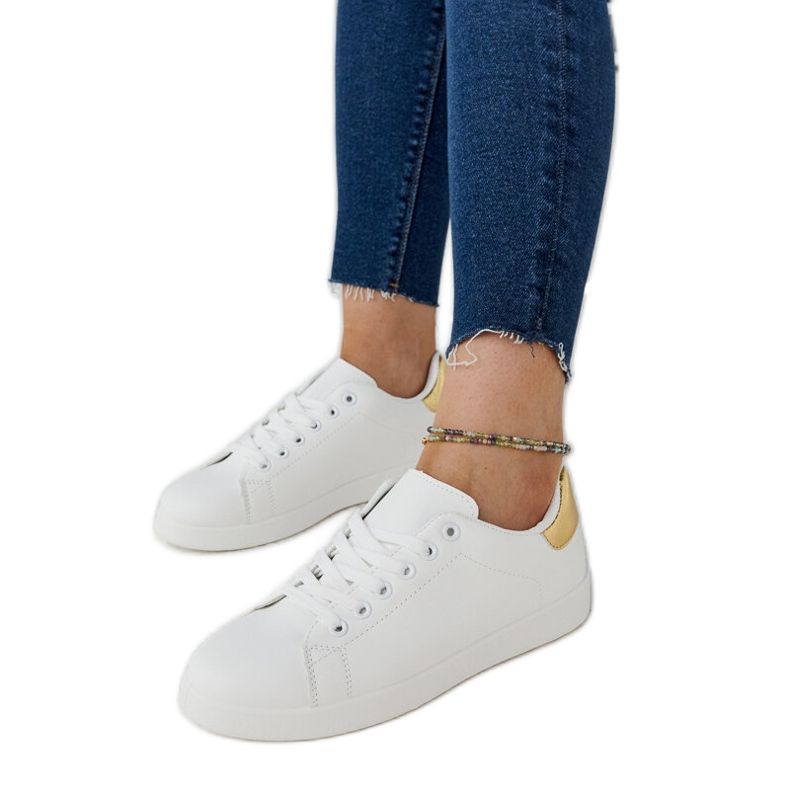 Sneaker Birikti bianche con plateau bianca