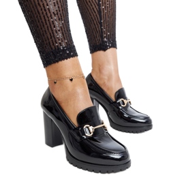 Décolleté Giacoma con tacco in vernice nera nero