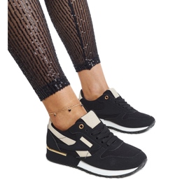 Sneakers Rosilda nere con plateau nero