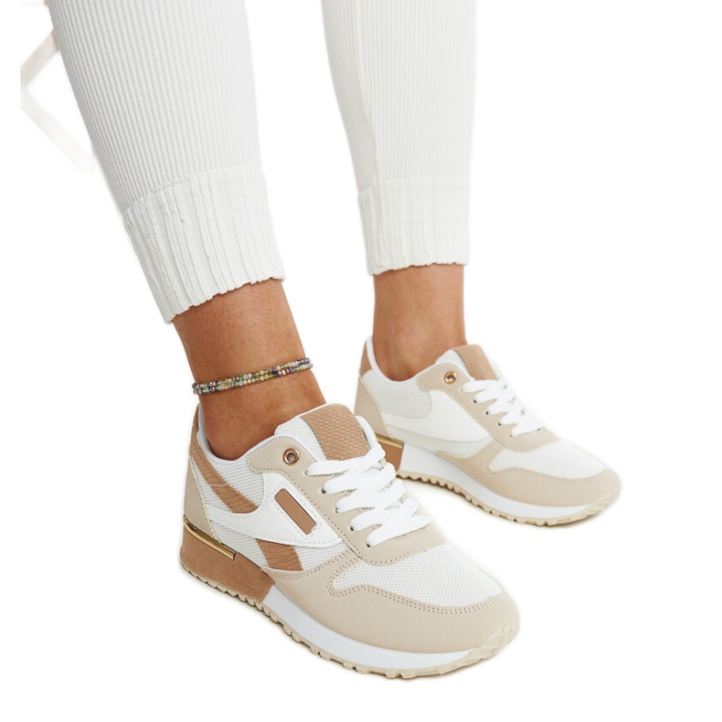 Sneakers beige con plateau Rosilda