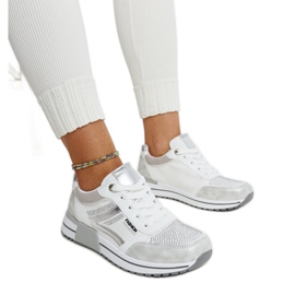 Sneakers platform argento con strass Mauli d'argento