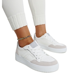 Sneaker Walda con plateau bianche e grigie bianca