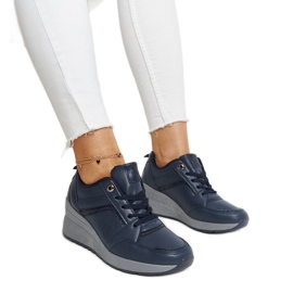 Sneakers con zeppa Cristel di colore blu navy
