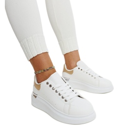 Scarpe sportive bianche con inserto Meriana oro bianco