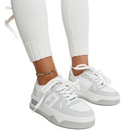 Sneakers Galit bianche e grigie con suola spessa bianco