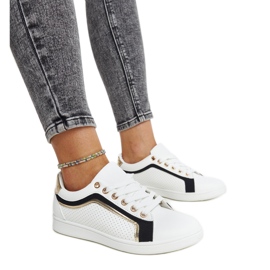 Sneakers bianche e nere sulla piattaforma Amala bianca