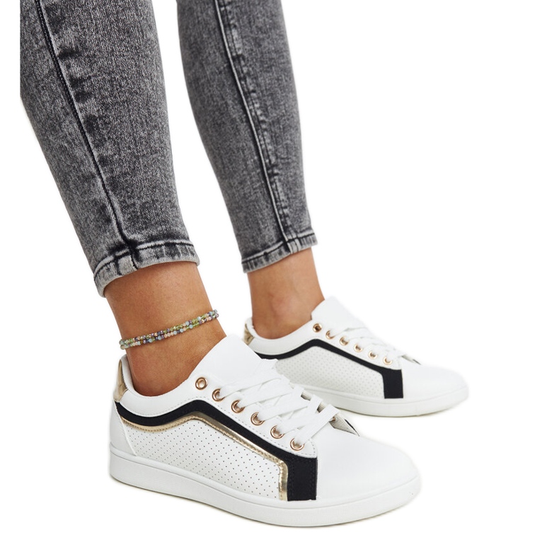 Sneakers bianche e nere sulla piattaforma Amala bianca