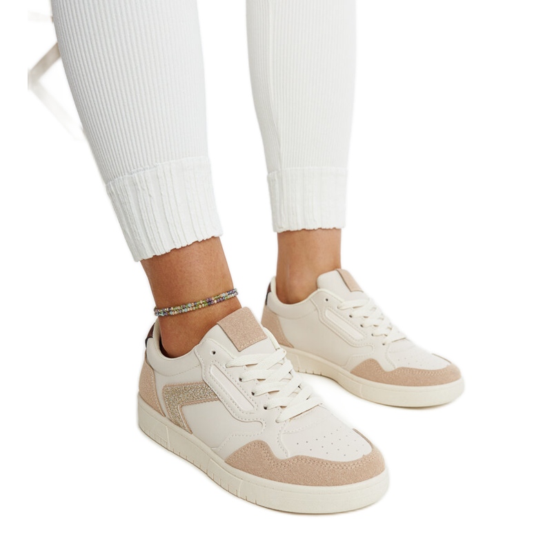 Sneakers beige con glitter Juwan