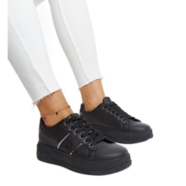 Sneaker nere con spessa suola Finestra nero