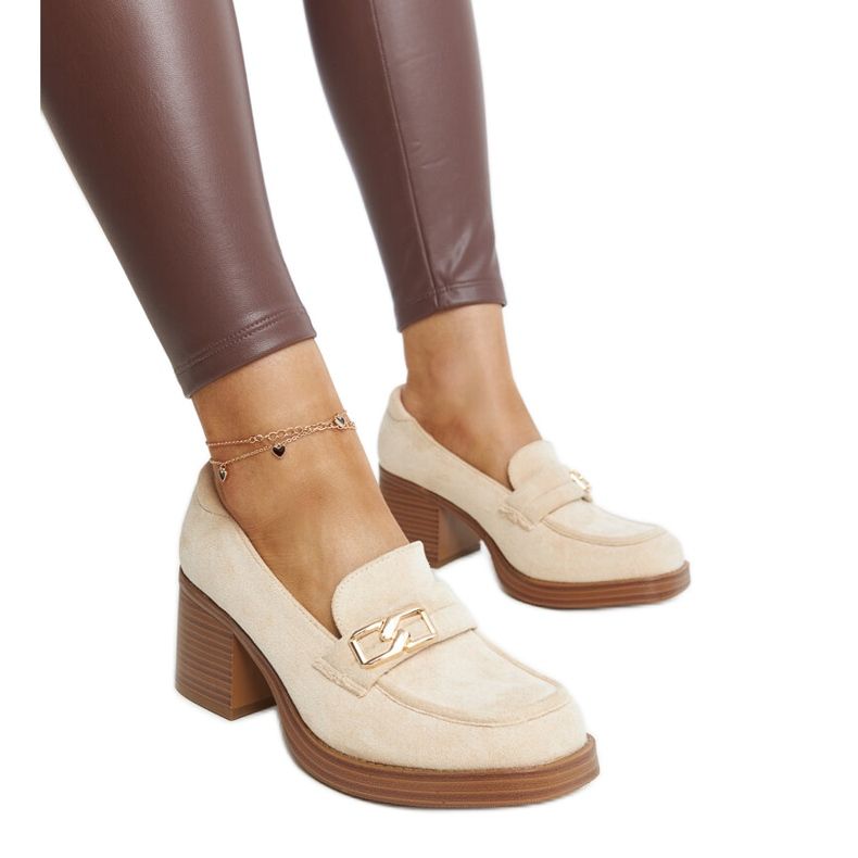 Décolleté Aludra beige chiaro con tacco alto