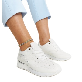 Sneaker Tasnim in pelle di serpente bianca