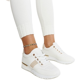 Sneakers bianche e beige sulla piattaforma in gomma Nihad bianco
