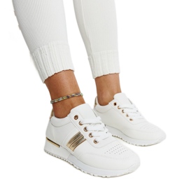 Sneakers bianche e oro sulla piattaforma in gomma Nihad bianco