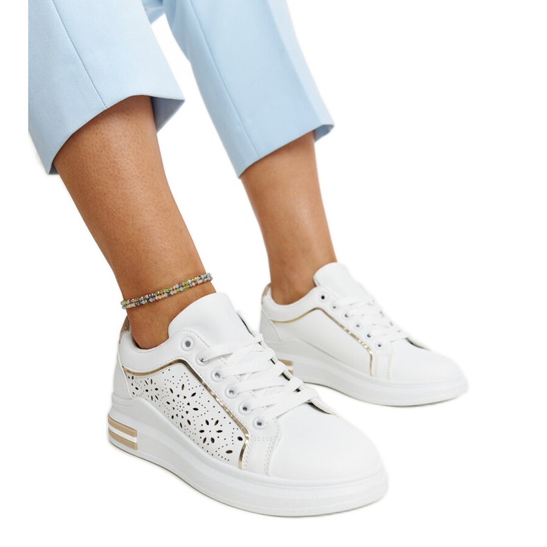 Sneakers bianche traforate con glitter Zorka bianca