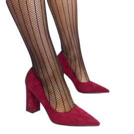 Décolleté bordeaux con tacco alto di Leea rosso