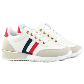 Scarpe sportive casual da donna, scarpe bianche, eleganti, stringate bianco