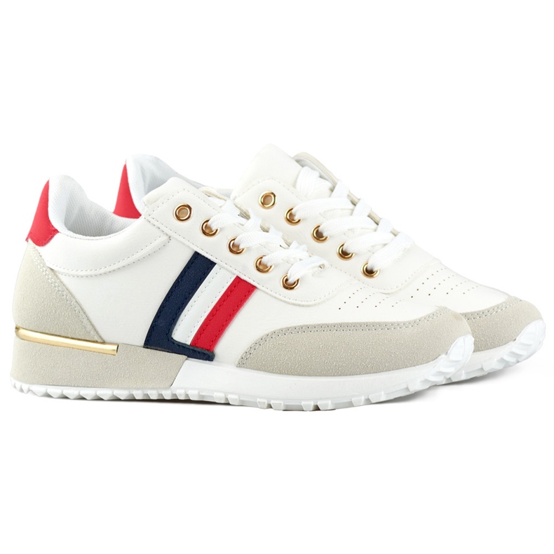 Scarpe sportive casual da donna, scarpe bianche, eleganti, stringate bianca