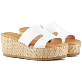 Sandali con zeppa da donna bianchi bianco