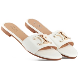Infradito da donna eleganti bianche con decorazione bianco