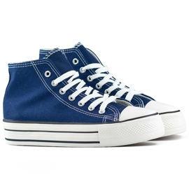 Sneakers alte blu navy con suola spessa