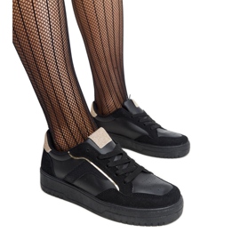 Scarpe da ginnastica Walda nere con plateau nero