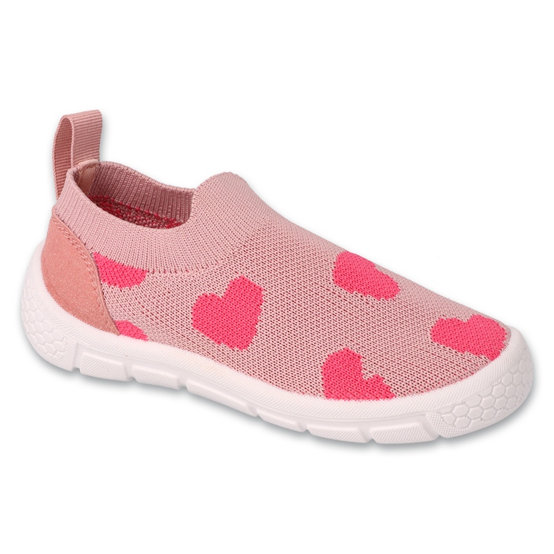 Pantofole per bambini Befado 102X018 rosa con cuori