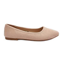 Ballerine da donna in pelle scamosciata Beige Kommia